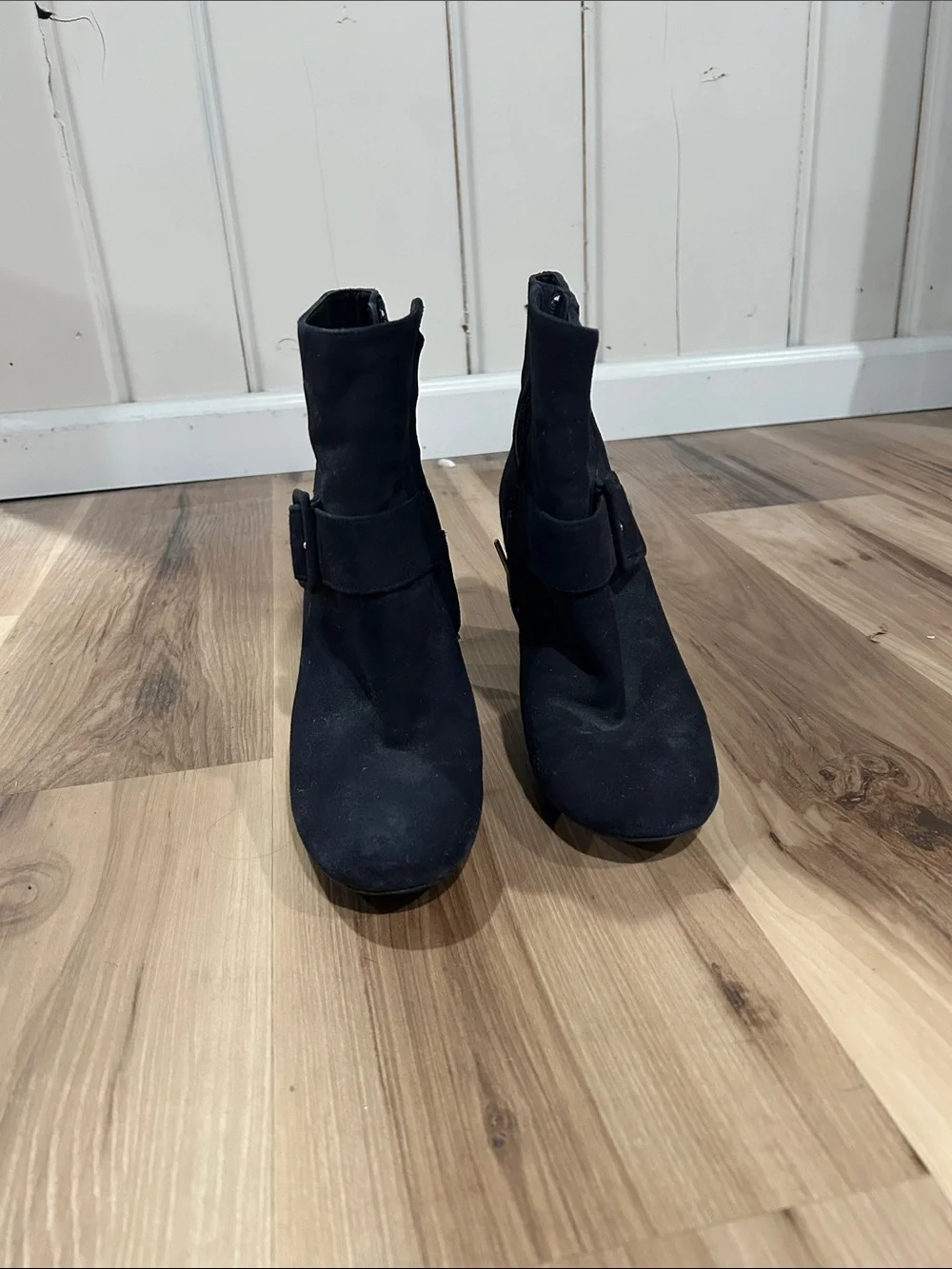 Dark navy Women's Ankle Boots with Buckle